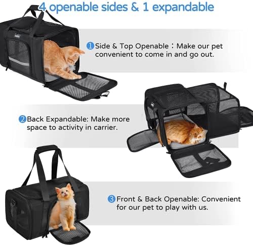 Dog Carriers for Small Dogs (19.3"L x 13"W x 13"H / 2.0 Black)