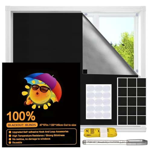 Blackout Window Cover (57"W x 47"H / Black)
