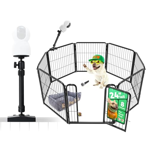 Homeplus Indoor Dog Playpen with Camera Mount (Black / 24"H)