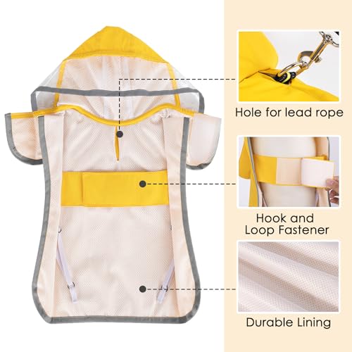 Dog Raincoat Waterproof Rain Jacket (A-Yelllow / X-Large)