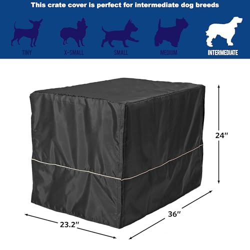 Intermediate Dog Crate Cover (Black / 35"L x 23"W x 24"H)