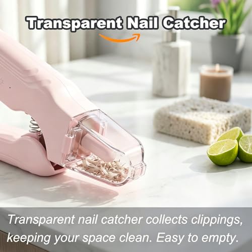 2-in-1 Dog Nail Grinder & Dog Nail Clipper for Sensitive Pets (Pink)