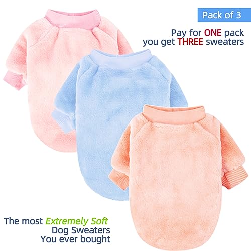 Small Dog Sweaters (Ballet pink,Skyblue,Peach / Medium)
