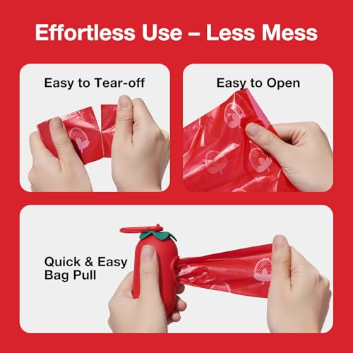 Strawberry Scented Dog Poop Bags (Strawberry / 1 Count (Pack of 300))