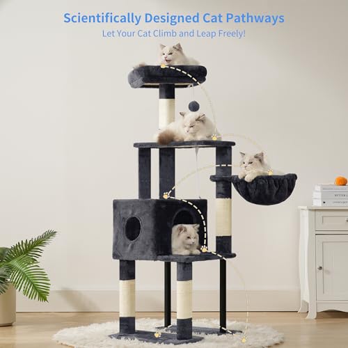 Cat Tree with Toy (49.2 inch / Smoky Gray)