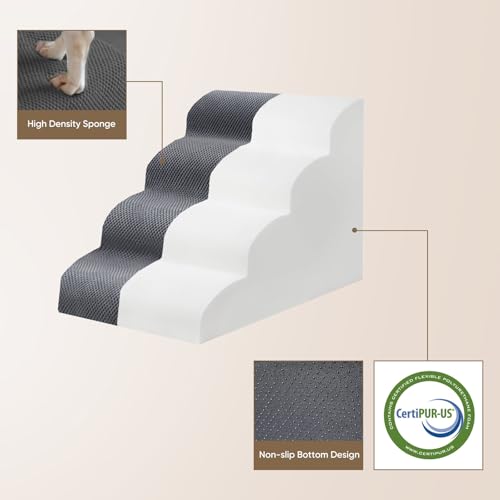 2 Step Pet Stairs for High Beds & Sofas (Grey / 2-step 11.8"H)