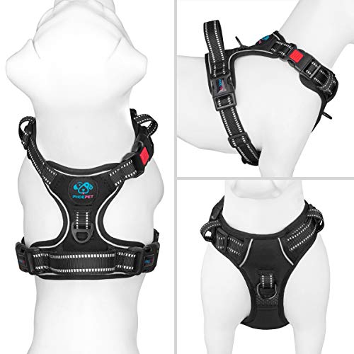No Pull Dog Harnesses for Small Dogs Reflective Adjustable (Extra Small / Black)