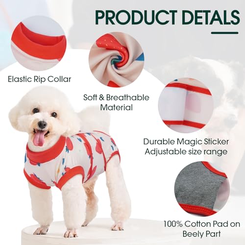 Dog Recovery Suit (Strawberry Red / Small)
