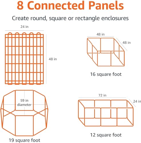 Foldable Octagonal Metal Exercise Dog Playpen (Without door)