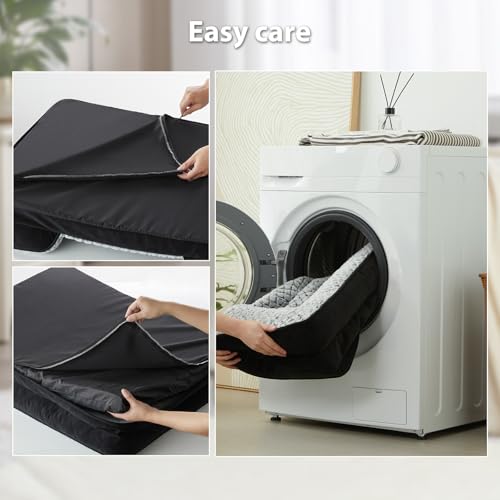 Washable Orthopedic Dog Bed (Black / 36"L x 27"W x 6.5"Th)