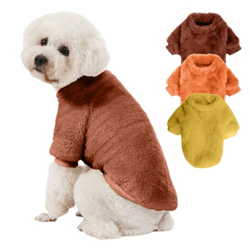 3 Pack Dog Sweaters (XX-Large / Orange+Coffee+Yellow)