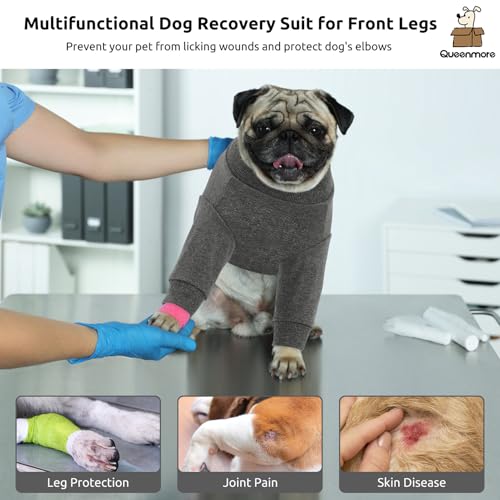 Dog Leg Sleeve to Stop Licking (Small / Grey)