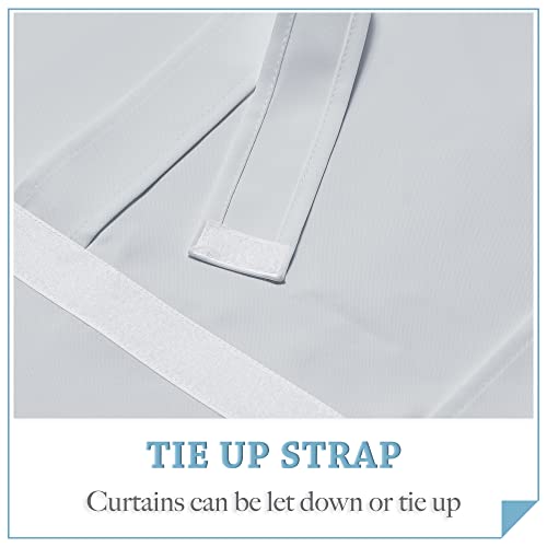 Kitchen Window Curtains Stick on Small Curtains for Back Door (Greyish White / 26"W x 40"L (Pack of 1))