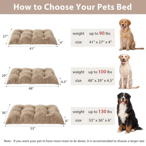 Dog Bed for Large Dogs (Brown / 3XL(53x36 inch))