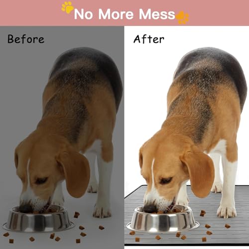 Largest Dog Food Mat (Grayish White / 48"L x 32"W)