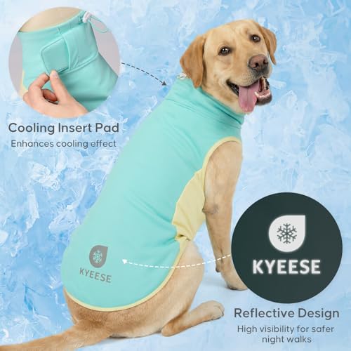 Dog Cooling Vest Evaporative Turtleneck Dog Cooler Jacket for Summer (Blue / XX-Large (32-55lbs))