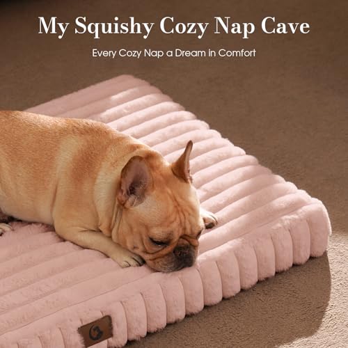 Extra Large Dog Bed Orthopedic Foam with Waterproof Lining (XX-L(47"*29"*4") / Pink)