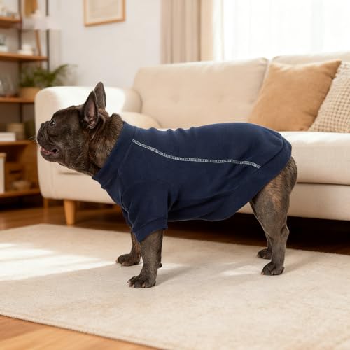 4 Pack Fleece Dog Sweater Clothes for Small Dogs Girls Boys Pullover Turtleneck Dog Sweatshirt Coat Winter Soft and Warm Pet Puppy Sweater Clothes for Cold Weather Spring Autumn Christmas (Blue+Grey+Navy+Dark Teal / XS)