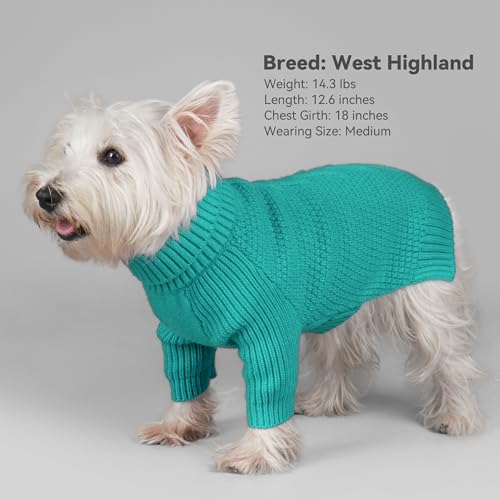 Dog Sweater Long Sleeve Warm Sweaters for Giant Breed Dogs Boy Girl (Aqua Green / XXXX-Large)
