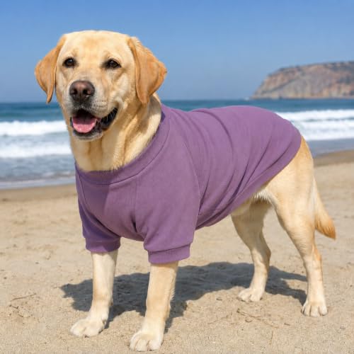 Ribbed Dog T Shirt Cotton Knitted Dog Sweaters for All Season Pet T (M (for Small Dog) / Taro purple)