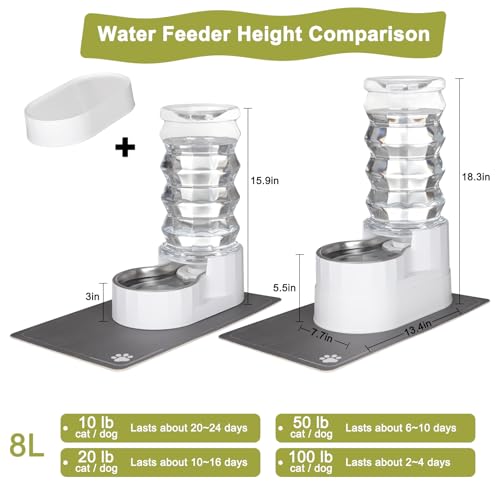 8L Elevated Dog Water Dispenser (8L / Bright White)