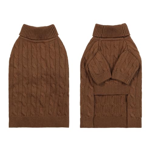 Small Medium Dog Sweater (Brown / X-Large)