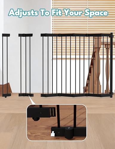 Retractable Safety Gate (Black / 45" Wide, 30" Tall)
