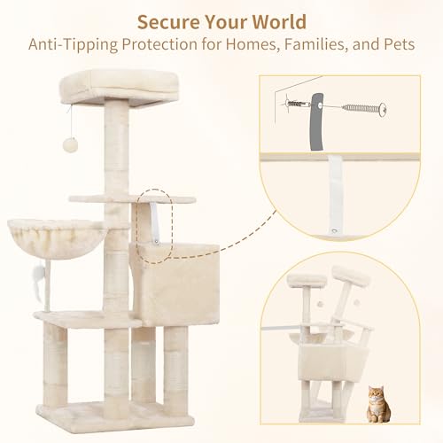 Cat Tree with Toy (43.3 inch / Beige)