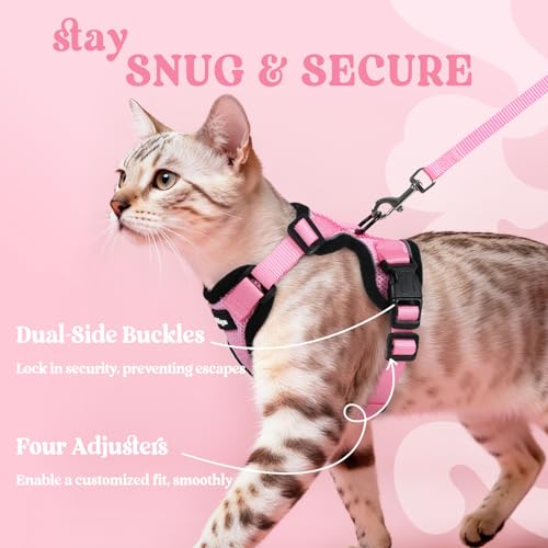 Cat Harness and Leash Set (Xxs / Pink)