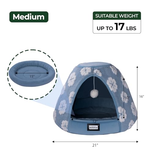 Cat Beds for Indoor Cats (21"L x 21"W x 16"Th / Blue)