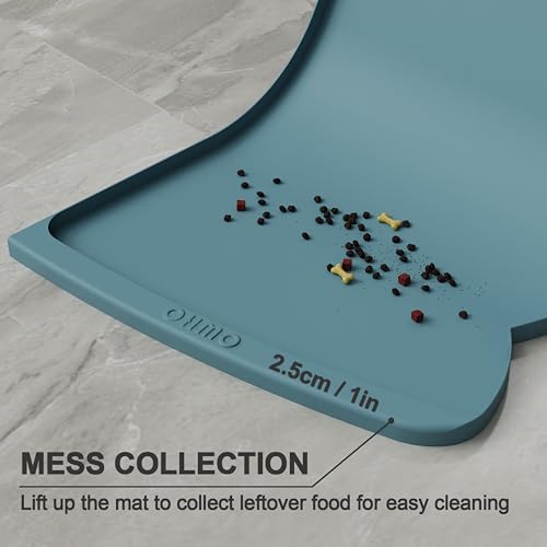 Large Dog Food Mat (24"L x 15"W / Light Blue)
