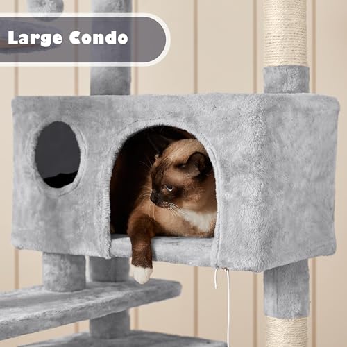 54in Cat Tree Tower (Light Gray / 54in)