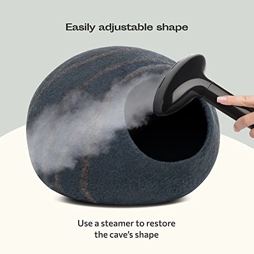 Cat Cave Merino Wool Bed for Indoor Cats (Slate Gray / Medium)