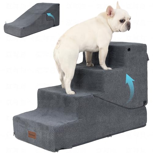 4 Step Dog Stair and Ramp for Small Dogs and Cats