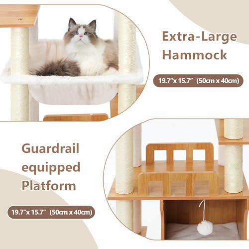 Modern Cat Tree Tower (70.9 inches / Walnut)