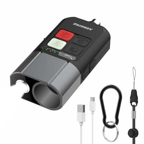 Electronic Whistle Rechargeable 125dB Loud Electric Whistle with LED Flashlight & Bear Horn (Black)