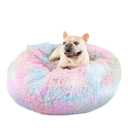 26in Covered Dog Bed with Blanket Attached Calming Burrow Light Grey (26.0"L x 26.0"W x 9.0"Th / Multicolored)