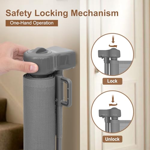 120 inch Reinforced Retractable Baby Gates 34 inch Tall (Gray / 34" Tall x 120" Wide)