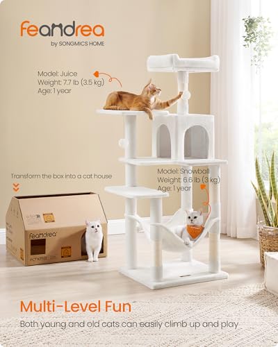 Cat Tree 54.2 (54.2 Inches / Cream White)