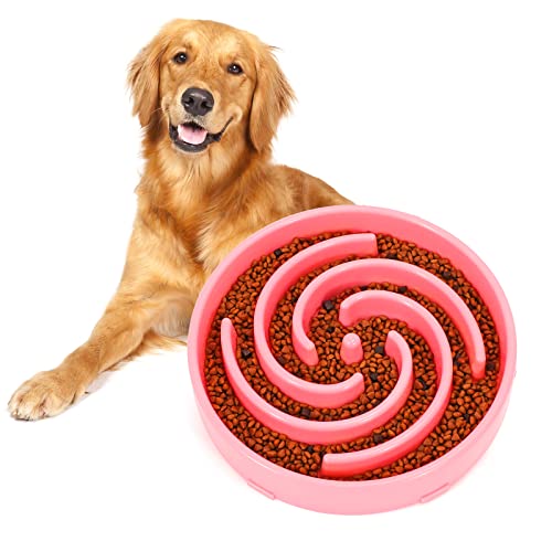 Slow Feeder Maze Puzzle Bowl (Large / C-pink)