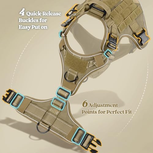 Tactical Dog Harness for Small (Brown Reflex / Small)