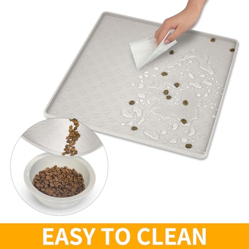 Dog Food Mat Anti (11.8"L x 11.8"W / Cream)