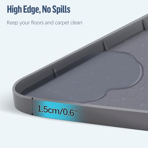 Pee Pad Holder for Dogs 34''x22'' Silicone Puppy Pee Pad Tray (Dark Grey)