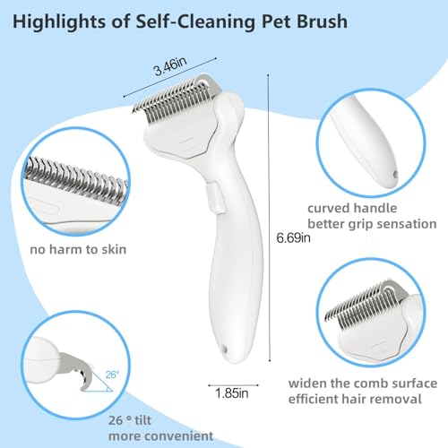 Undercoat Rake for Dogs & Cats (White)