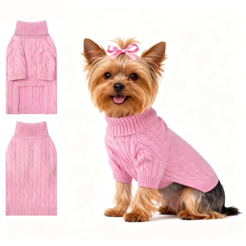 Small Dog Thermal Pullover Sweater (Pink(Order One Size Up) / Small)