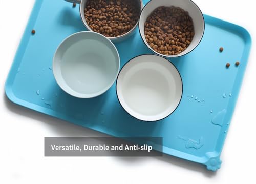 L Silicone Pet Food Mats (22" x 14" / Arctic)