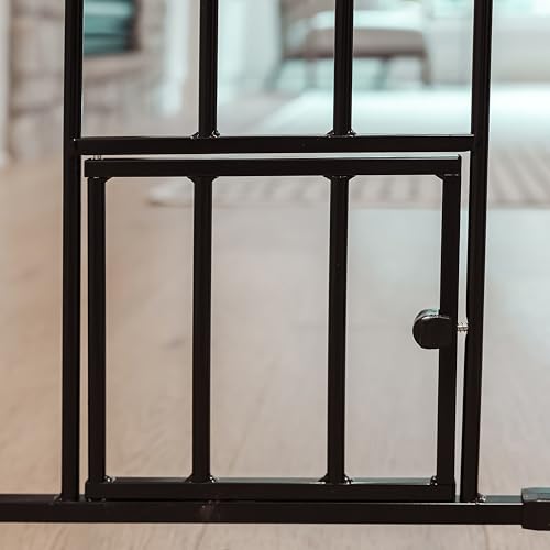 Carlson 36" Extra Tall Walk Through Dog Gate for Doorways & Bottom of Stairs (Black / 29.5-36.5" W x 36" H)