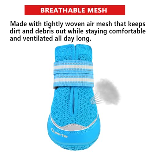 Dog Shoes for Large Medium Dog Boots & Paw Protectors for Hot Pavement (Blue / Size 5: 2.4''x2.8''(W*L) for 40-55 lbs)