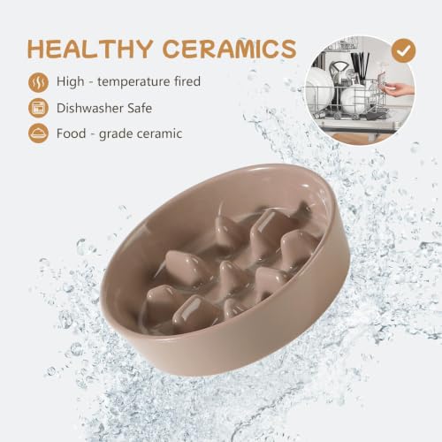 Elevated Slow Feeder Dog Bowls (Brown Coffee)