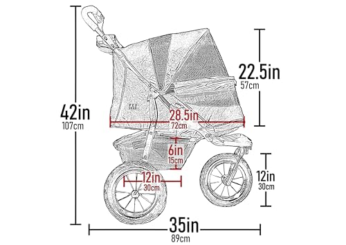 No Zip AT3 Pet Stroller for Cats (Sea Salt)